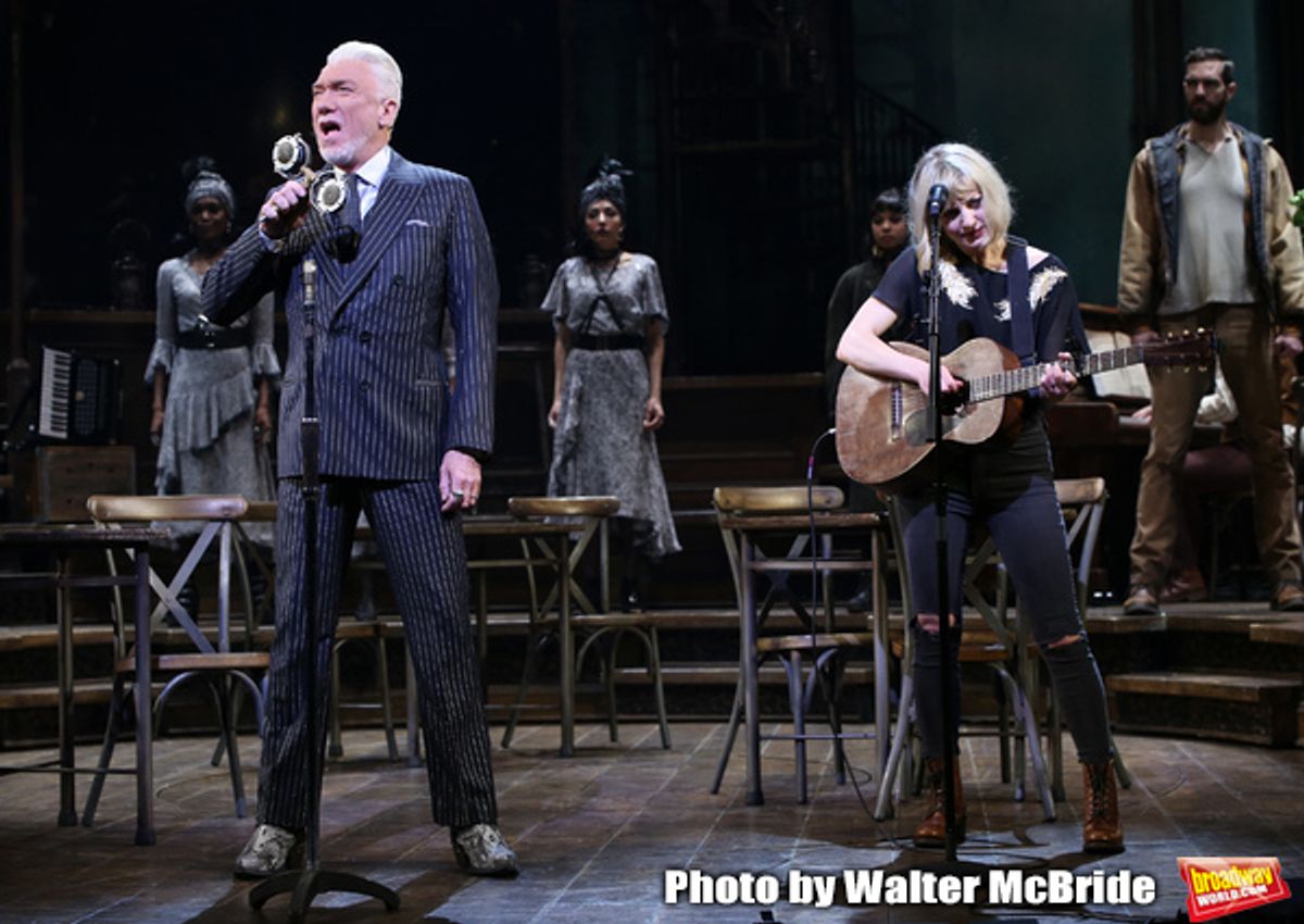 Patrick Page and Anais Mitchell during the Broadway Press Performance Preview of 'Hadestown'  at the Walter Kerr Theatre on March 18, 2019 in New York City. at 
