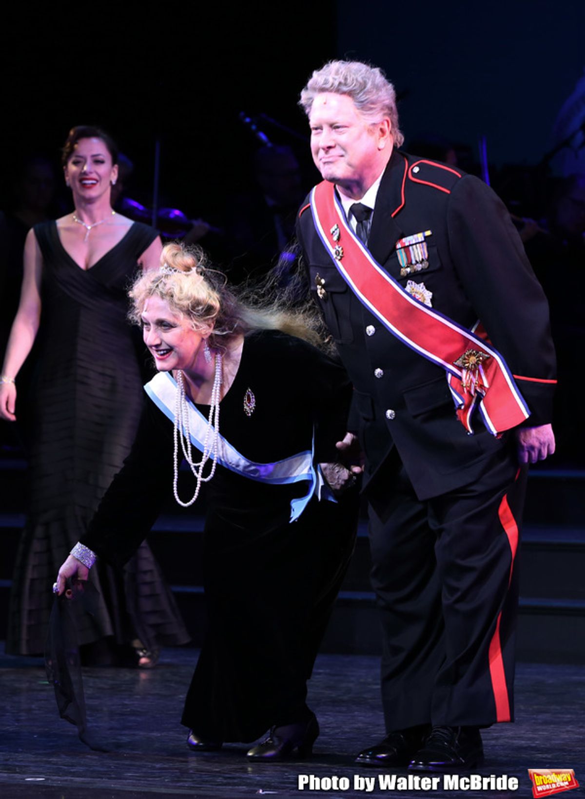 Carol Kane and Darrell Hammond during the Curtain Call for the closing Night performance of  Encores! 'Call Me Madam' at City Center on February 10, 2019 in New York City. at 