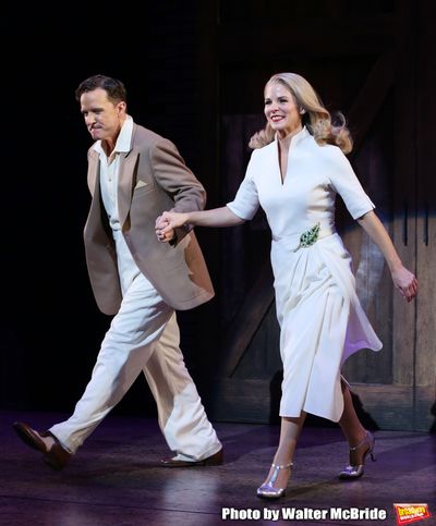 Will Chase and Kelli O'Hara during the Broadway Opening Night Curtain Call for "Kiss  Photo