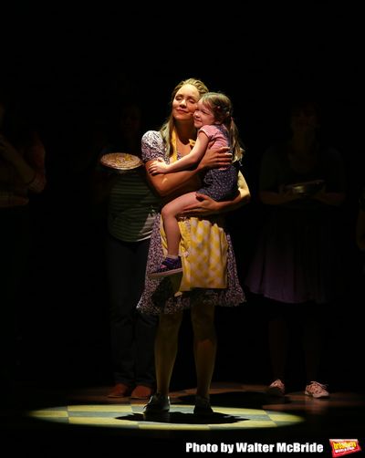 Katharine McPhee and Delaney Quinn during her curtain call bows as she returns to "Wa Photo