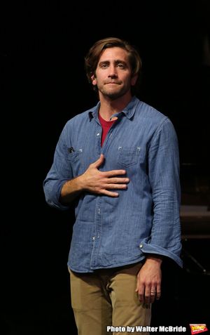 Jake Gyllenhaal and Tom Sturridge during the Broadway Opening Night performance Curtain Call of "Sea Wall / A Life" at the Hudson Theatre on August 08, 2019 in New York City. @ BroadwayWorld Jake Gyllenhaal and Tom Sturridge during the Broadway Opening Night performance Curta Photo