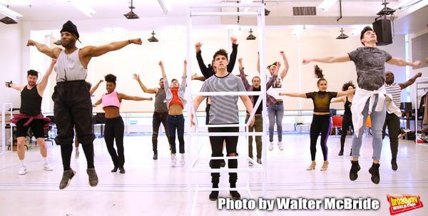 Casey Cott and cast during the rehearsal for The Kennedy Center production of 