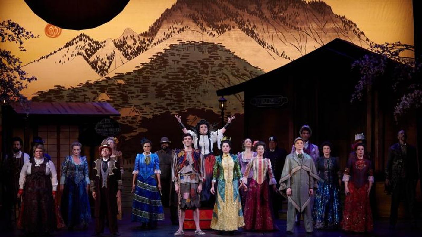Caitlin Burke and ensemble of NYGASP's The Mikado