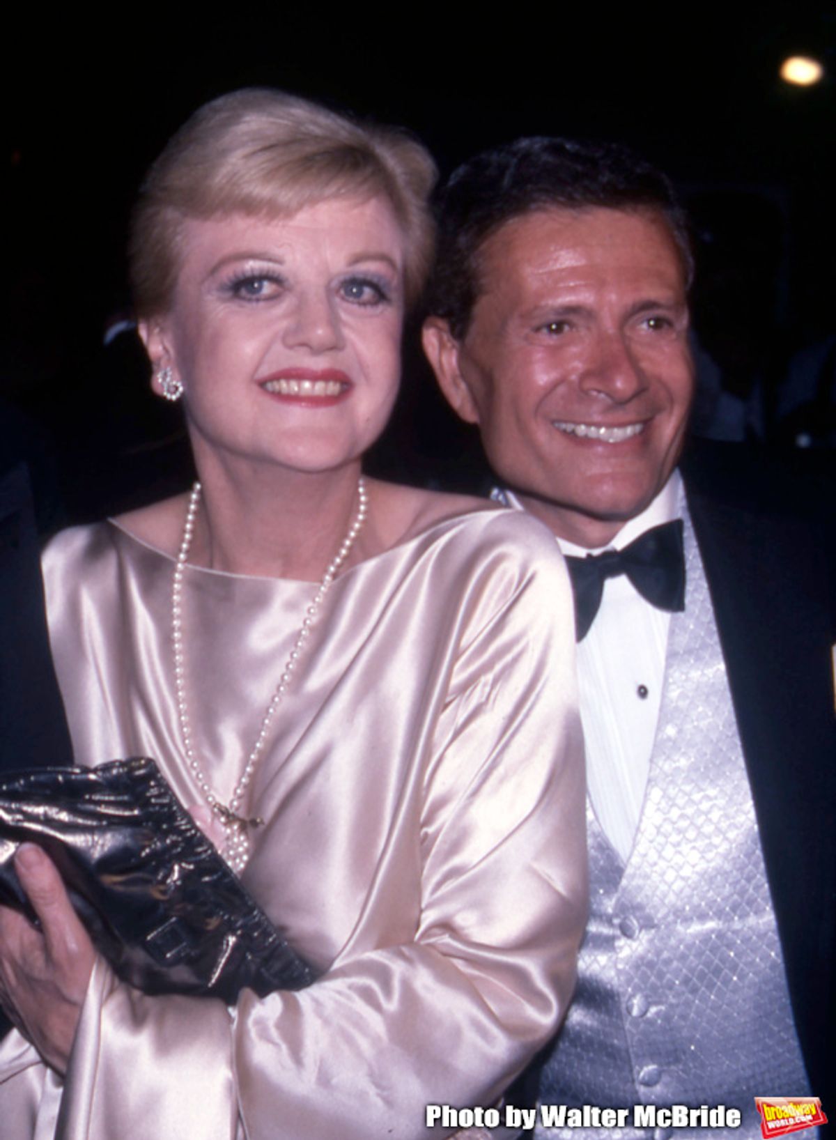 Angela Lansbury and Jerry Herman attend the Tony Awards on June 1, 1983 in New York City. at 