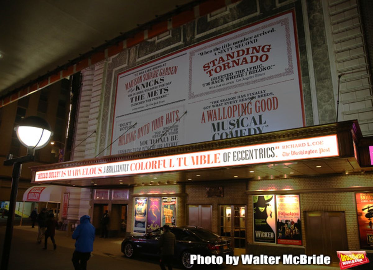 Theatre Marquee unveiling for the  forthcoming Broadway revival of Michael Stewart and Jerry Herman's 'Hello, Dolly!' starring Bette Midler  at the Shubert Theatre on January 5, 2017 in New York City. at 