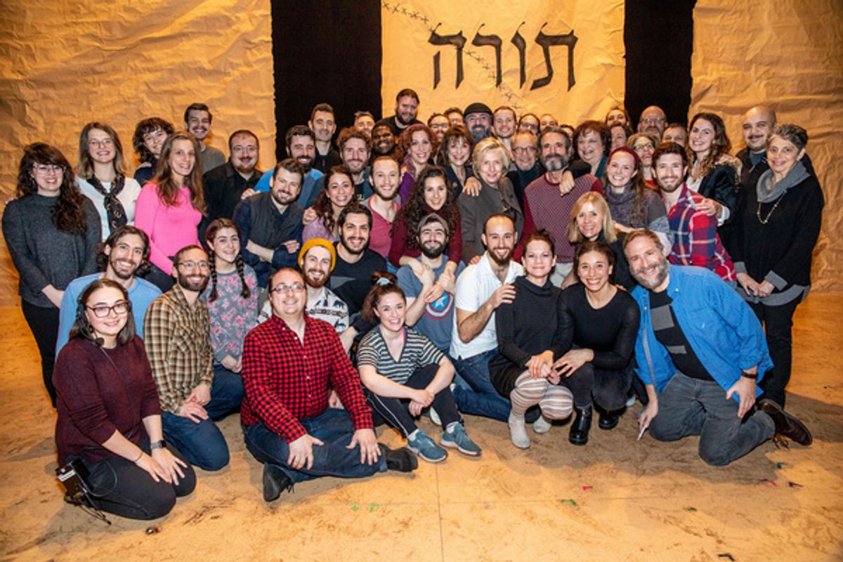Hillary Clinton and the cast of Fiddler on the Roof at 