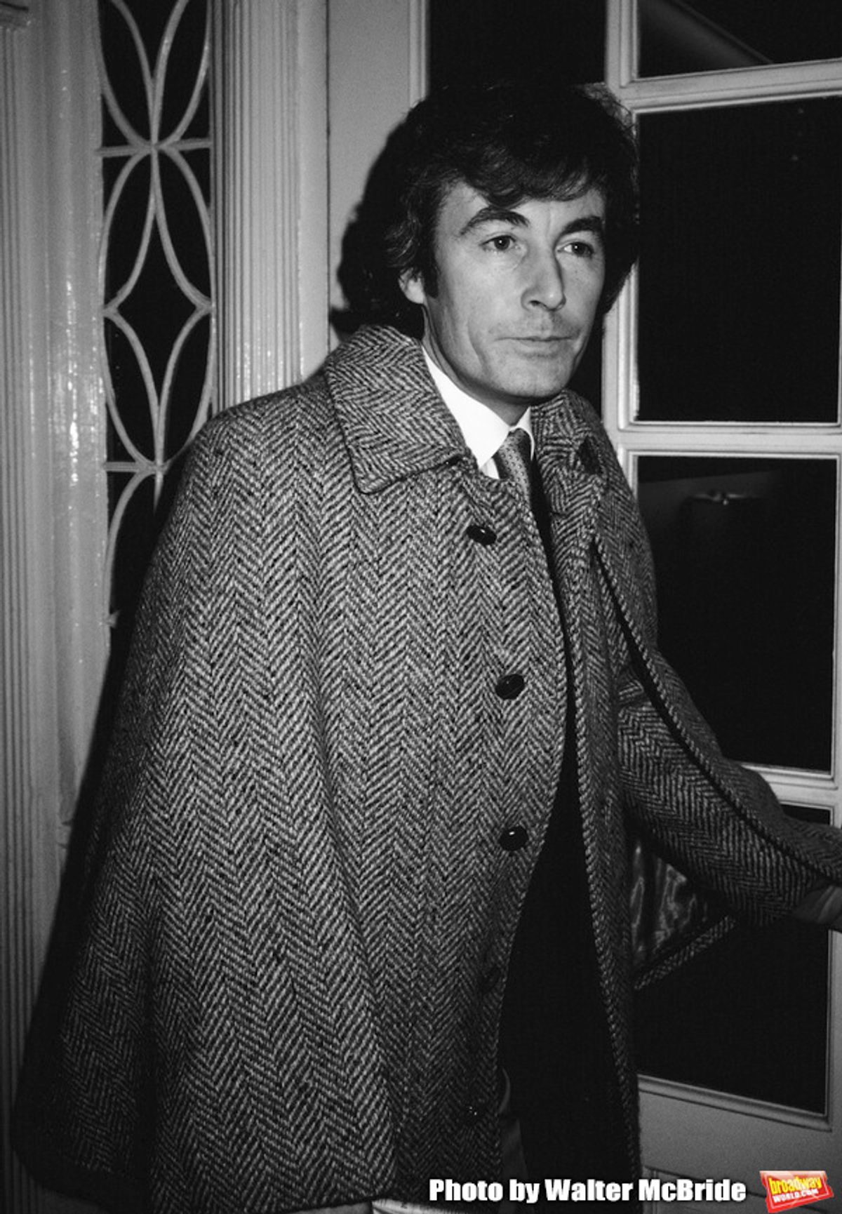 TERRY O'NEILL leaving The Helen Hayes Theatre in New York City. January 1982 at 