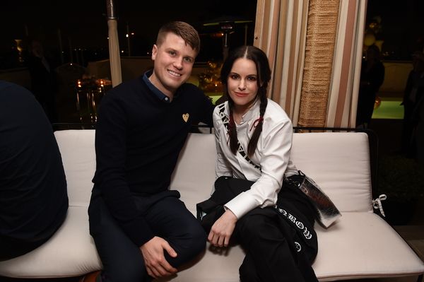 Emily Hampshire and a guest  Photo