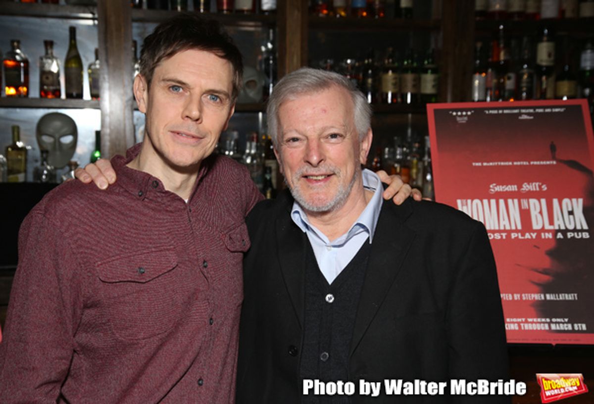 Ben Porter and David Acton attend the photo call for 'The Woman in Black'  on January 6, 2020 at the McKittrick Hotel in New York City.  at 