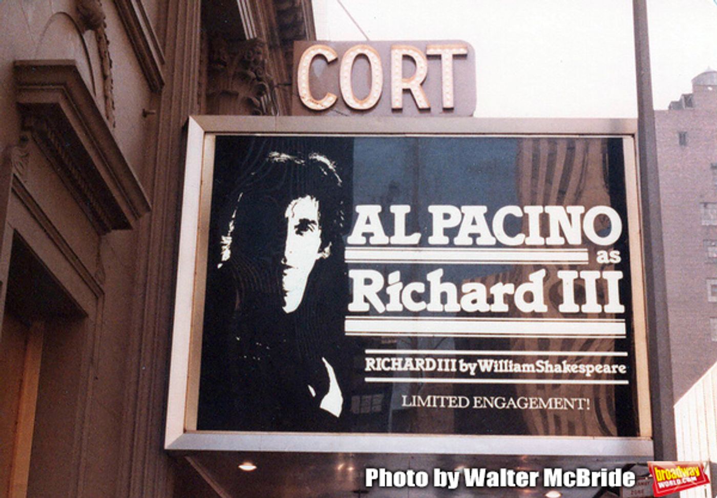 Vintage Marquee: Al Pacino in RICHARD III At The Cort Theatre  Image