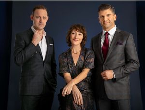 Harry Hadden-Paton, Carmen Cusack and Tony Yazbeck Photo