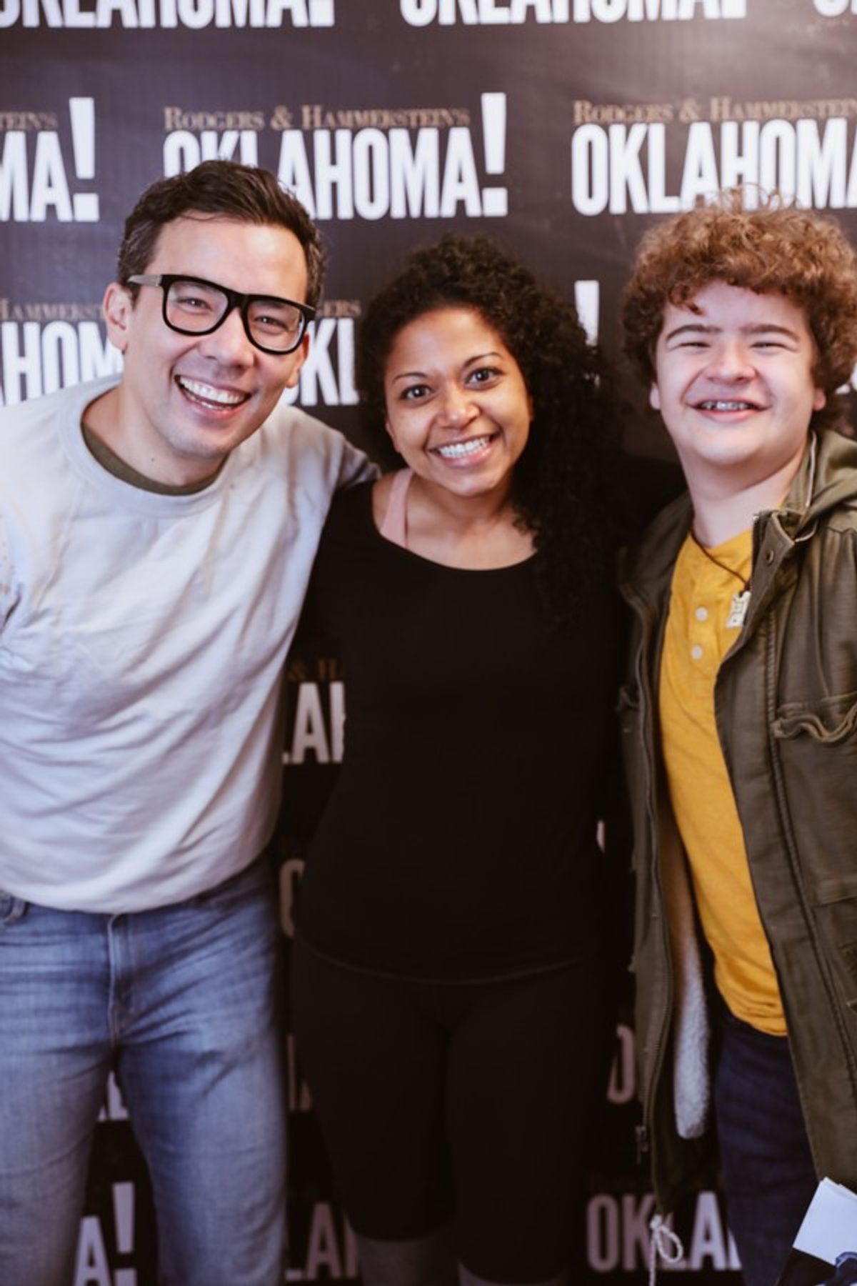 Conrad Ricamora, Rebecca Naomi Jones, Gaten Matarazzo at 