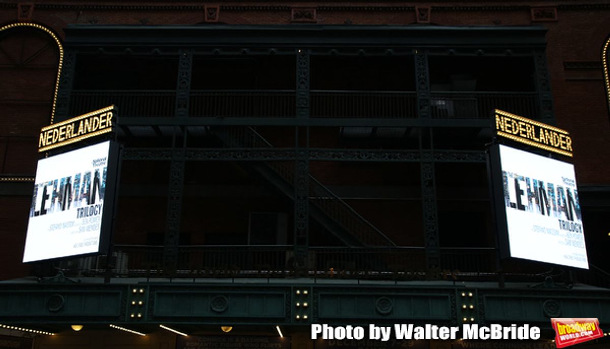 Theatre Marquee for 'The Lehman Trilogy '  directed by Sam Mendes at the Nederlander Theatre on January 13, 2019 in New York City.  at 