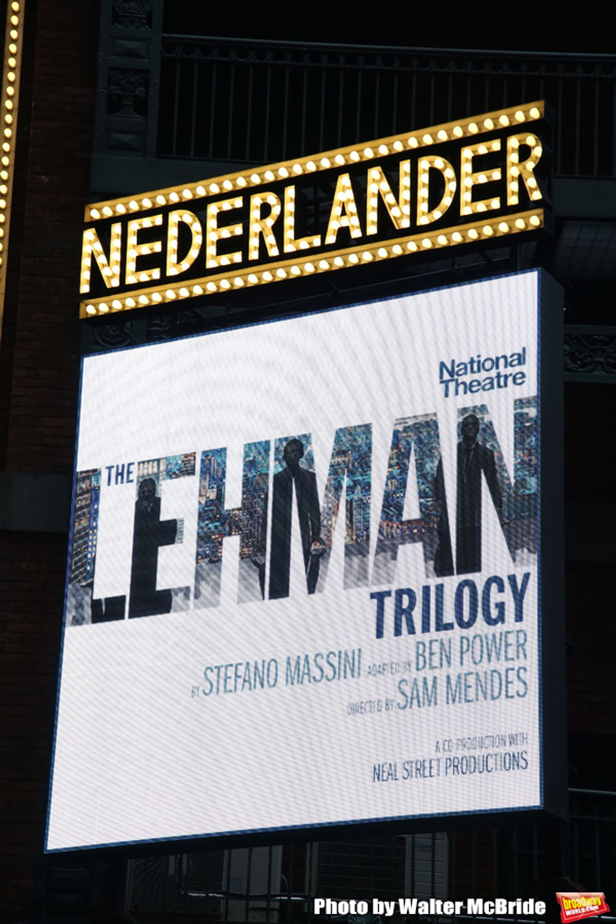 Theatre Marquee for 'The Lehman Trilogy '  directed by Sam Mendes at the Nederlander Theatre on January 13, 2019 in New York City.  at 
