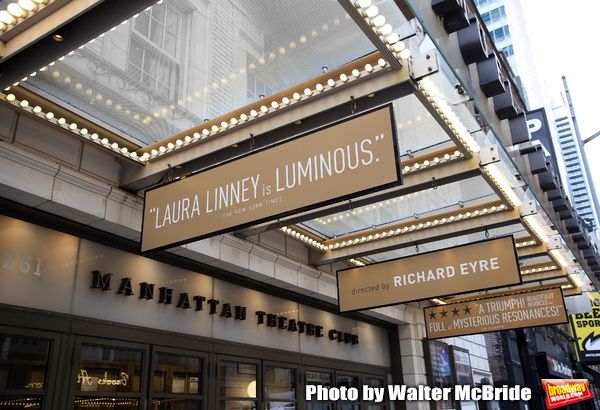 Theatre Marquee for Laura Linney returning to Broadway in a haunting new solo play, 