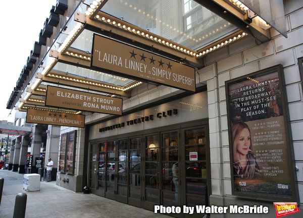 Theatre Marquee for Laura Linney returning to Broadway in a haunting new solo play, 