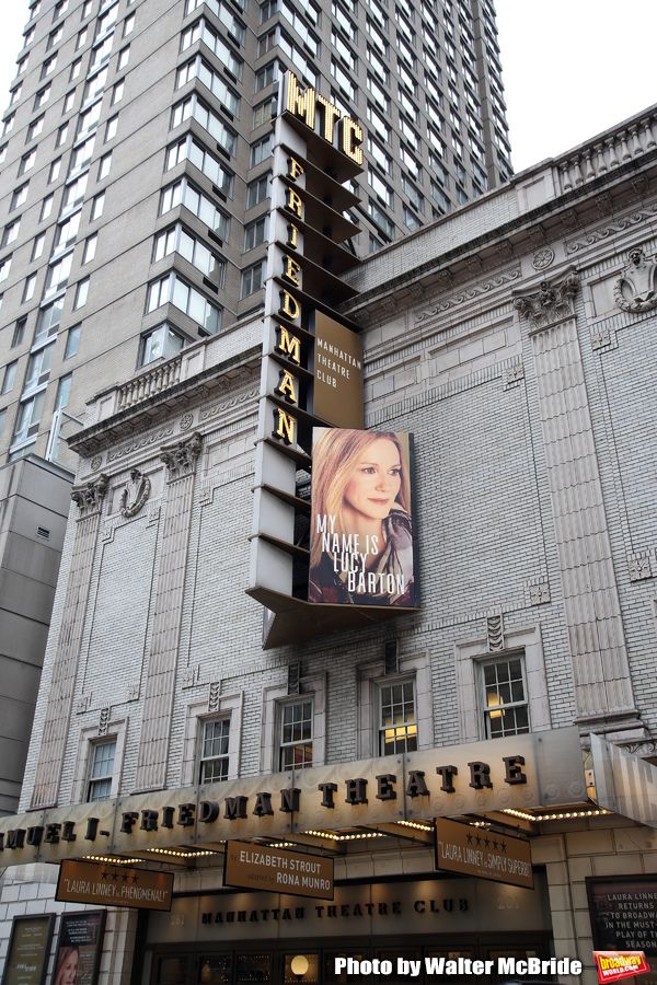 Theatre Marquee for Laura Linney returning to Broadway in a haunting new solo play, 