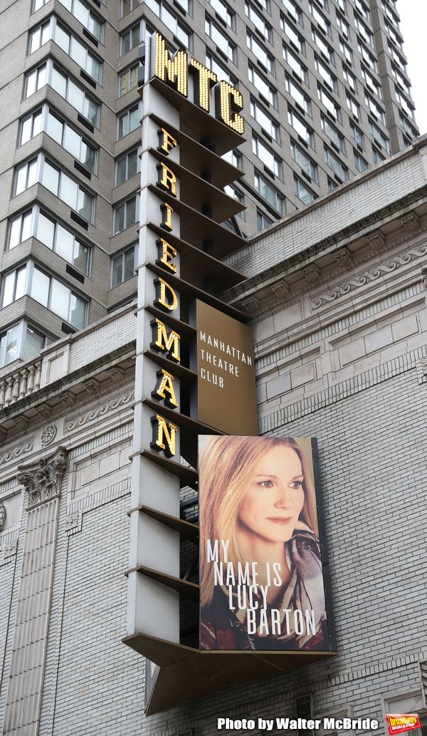 Theatre Marquee for Laura Linney returning to Broadway in a haunting new solo play, 