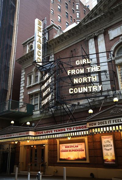 Theatre Marquee for "Girl From The North Country", with songs by Bob Dylan, at the Be Photo