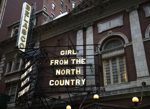 Theatre Marquee for "Girl From The North Country", with songs by Bob Dylan, at the Be Photo