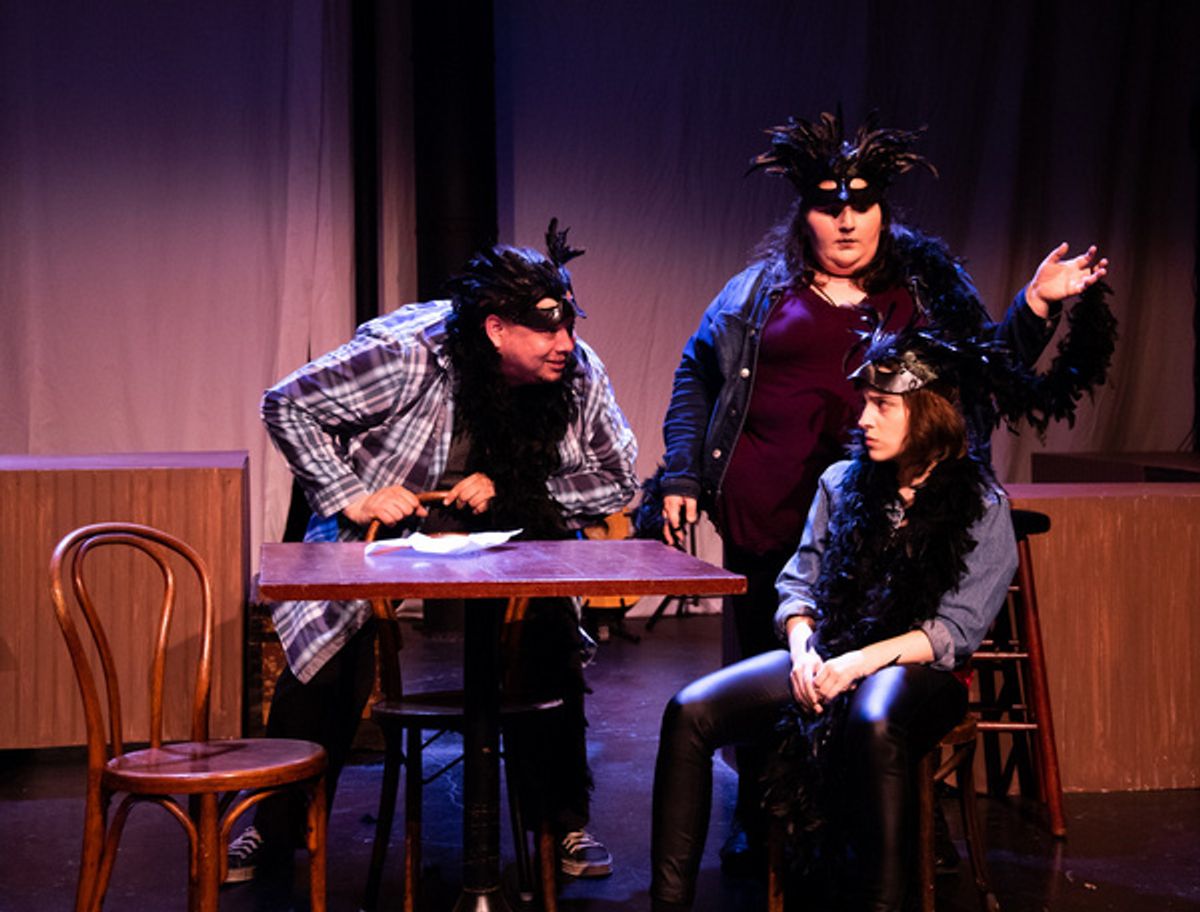 Jason Quinn, Ava Mascena, and Shannon Hartman in THE STRANGE UNDOING OF PRUDENCIA HART at The Wilbury Theatre Group, Providence RI; photo by Erin X. Smithers. at 