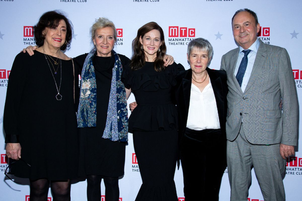 Lynne Meadow, Elizabeth Strout, Laura Linney, Rona Munro, Nick Starr at 