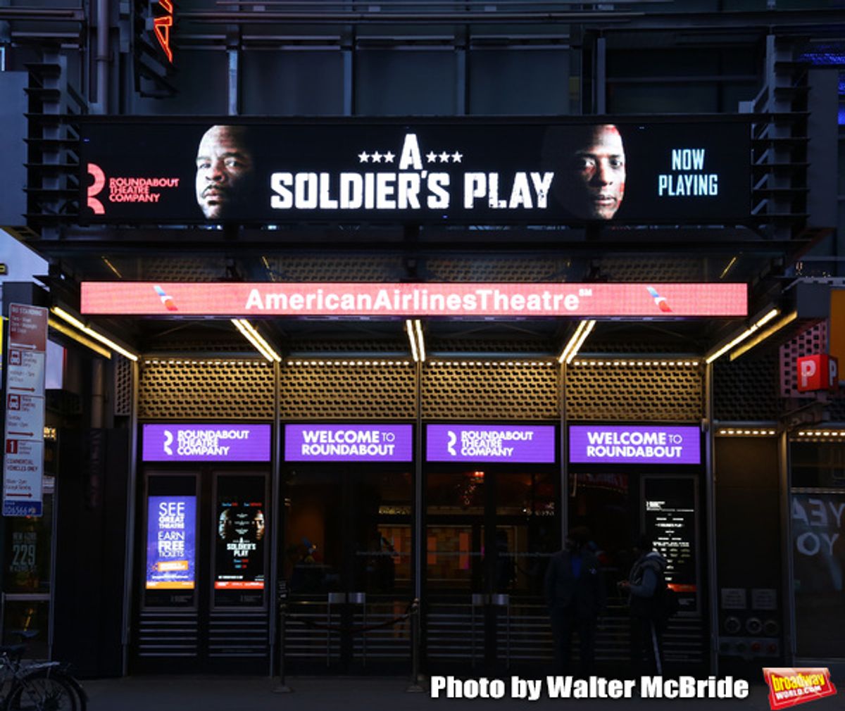 Theatre Marquee unveiling for 'The Lehman Trilogy' directed by Sam Mendes at the Nederlander Theatre on January 17, 2020 in New York City.  at 