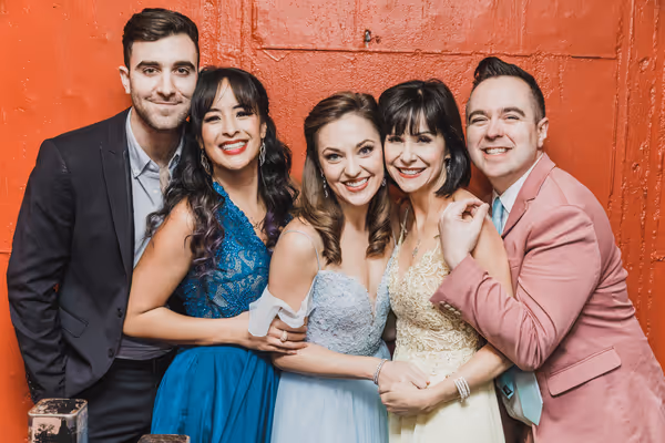 Adam J. Levy, Courtney Reed, Laura Osnes, Susan Egan, and Benjamin Rauhala Photo