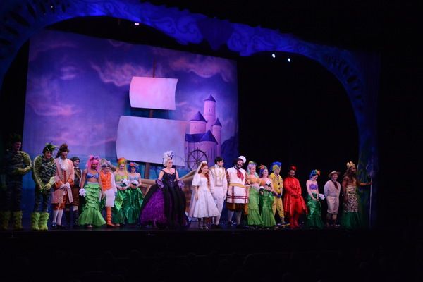 The Cast of The Little Mermaid that includes-Courtney Balan, Adrian Grace Bumpas, J R Photo