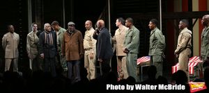 Douglas Turner Ward, Charles Fuller and David Alan Grier with Kenny Leon with the cast During the Broadway Opening Night Curtain Call Bows for The Roundabout Theatre Company's "A Soldier's Play" at the American Airlines Theatre on January 21, 2020 in New York City. @ BroadwayWorld Douglas Turner Ward, Charles Fuller and David Alan Grier with Kenny Leon with the cas Photo