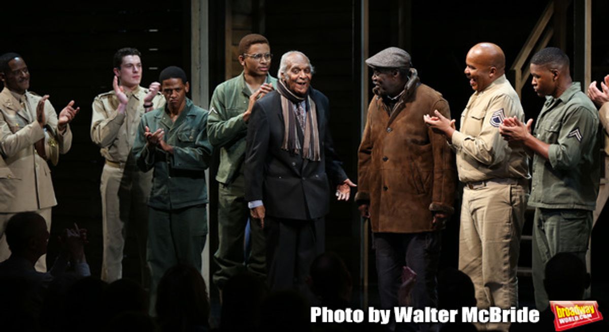 Douglas Turner Ward, Charles Fuller and David Alan Grier with cast at 