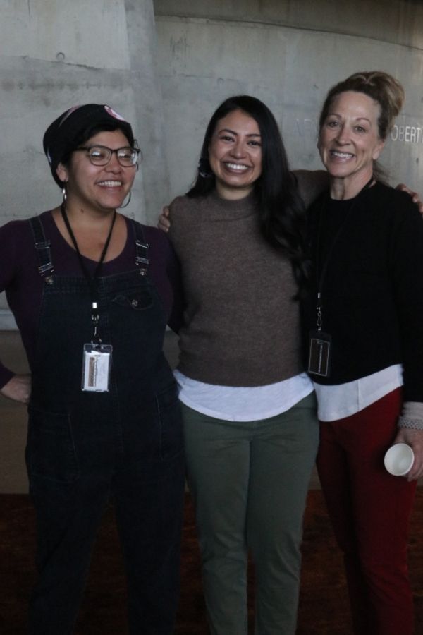 Amy Lizardo (Mo/Chorus), Natalie Camunas (Amelia/Chorus Leader) and Kate Mulligan (Iv Photo