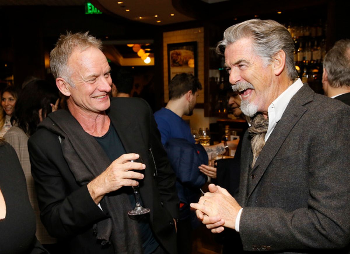 Sting and Pierce Brosnan at 