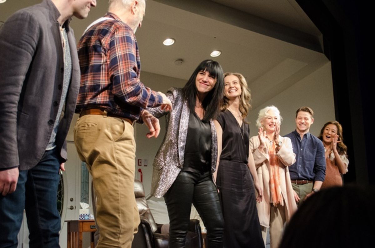 Leigh Silverman and Bess Wohl and the company of Grand Horizons at 