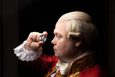 Gavin Spokes with The Royal Mint’s new £5 commemorative coin  Photo