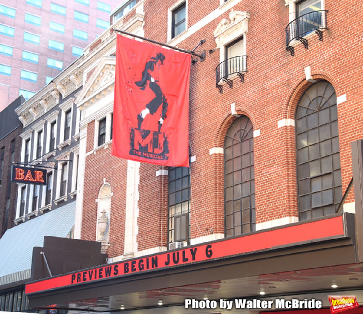 Theatre Marquee unveiling  for  'MJ The Musical' starring Ephraim Sykes at the Neil simon Theatre on January 24, 2020 in New York City.  at 