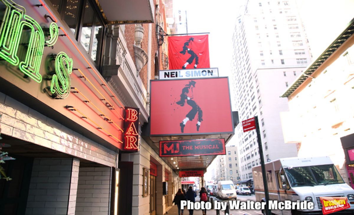 Theatre Marquee unveiling  for  'MJ The Musical' starring Ephraim Sykes at the Neil simon Theatre on January 24, 2020 in New York City.  at 