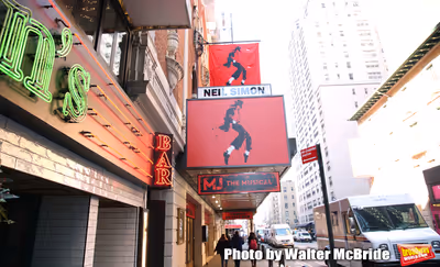Theatre Marquee unveiling  for  "MJ The Musical" starring Ephraim Sykes at the Neil s Photo