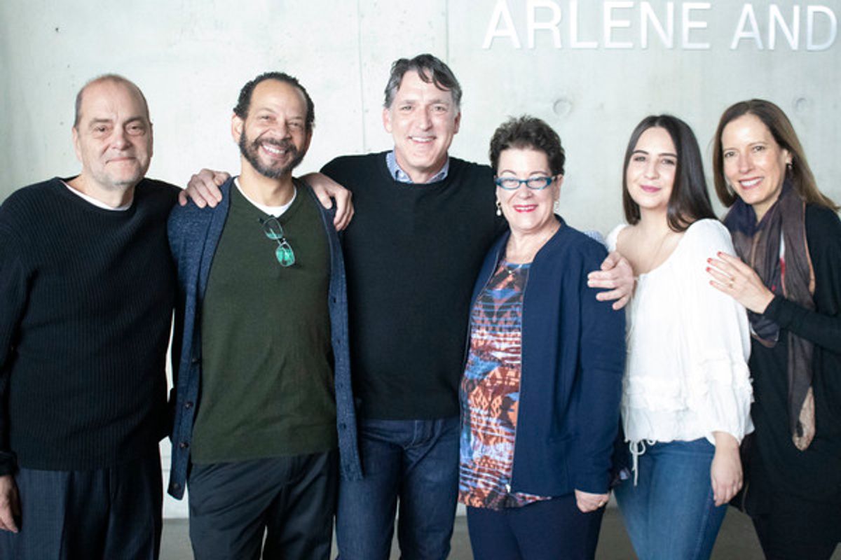 Playwright Eduardo Machado, Robert Jimenez, Liam Torres, director Molly Smith, Heather Velazquez and Marian Licha at 