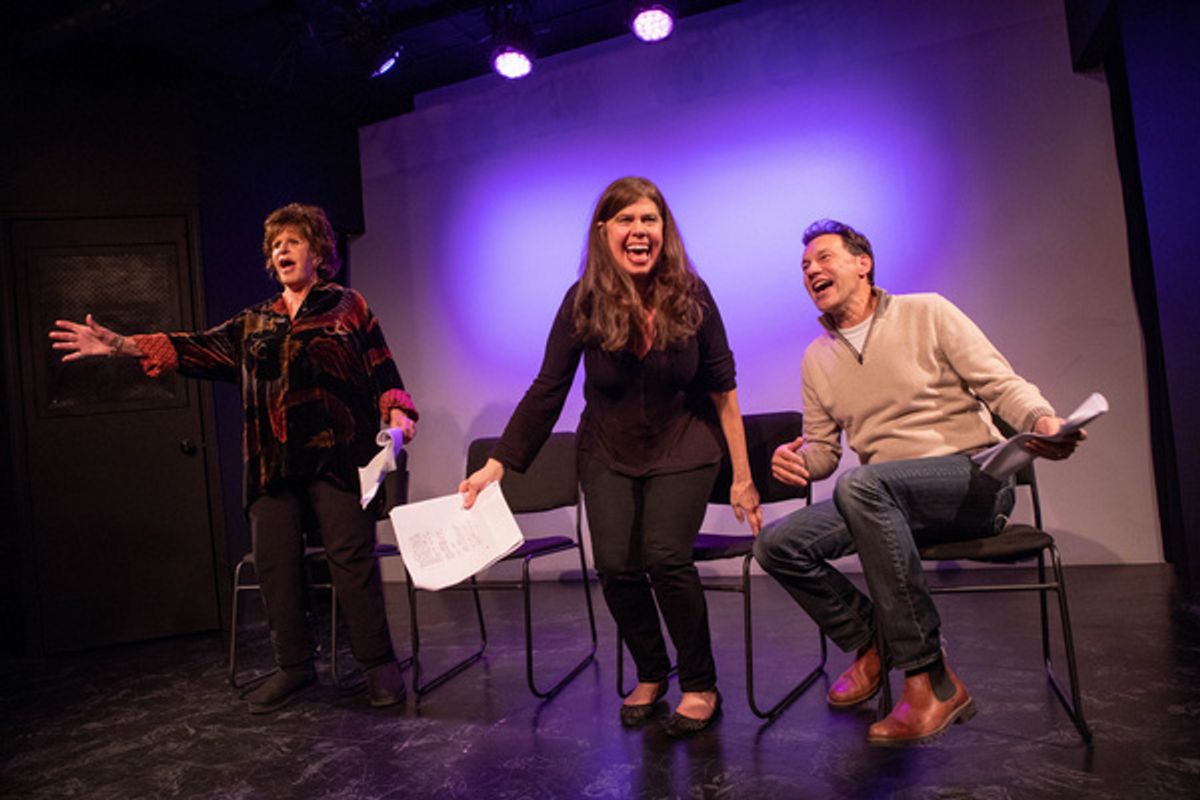 Lainie Kazan (l.), Dayle Reyfel, Brian Palermo. Photo by Justin Wagner. The Pack at Groundlings Theatre in Los Angeles, Jan. 26, 2020. at 