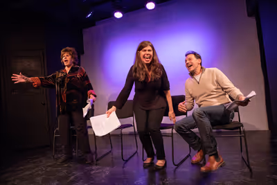 Lainie Kazan (l.), Dayle Reyfel, Brian Palermo. Photo by Justin Wagner. The Pack at G Photo