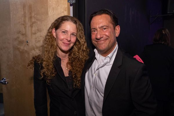 Audience member Debra Eisenstadt Morgan with playwright Eugene Pack. Photo by Justin  Photo