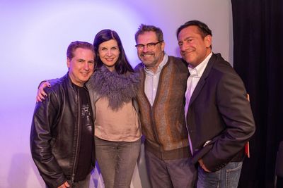 Paul Greenberg (audience member) joins cast members Jackie Harris Greenberg, Dana Gou Photo