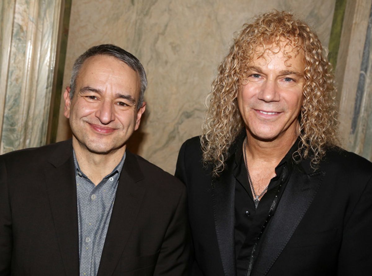 NEW YORK, NEW YORK - JANUARY 30:Joe DiPietro and David Bryan pose at a Meet & Greet for the new cast and creative team of the new musical 'Diana' on Broadway at The Lotte New York Palace on January 30, 2020 in New York City. (Photo by Bruce Glikas) at 