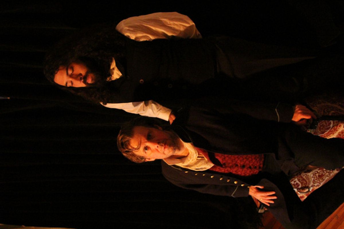 Eamon Murphy as CONOR and Nicholas Thomas as TOM in The Wake of Dorcas Kelly.     Photo by Georgi Hughes. at 