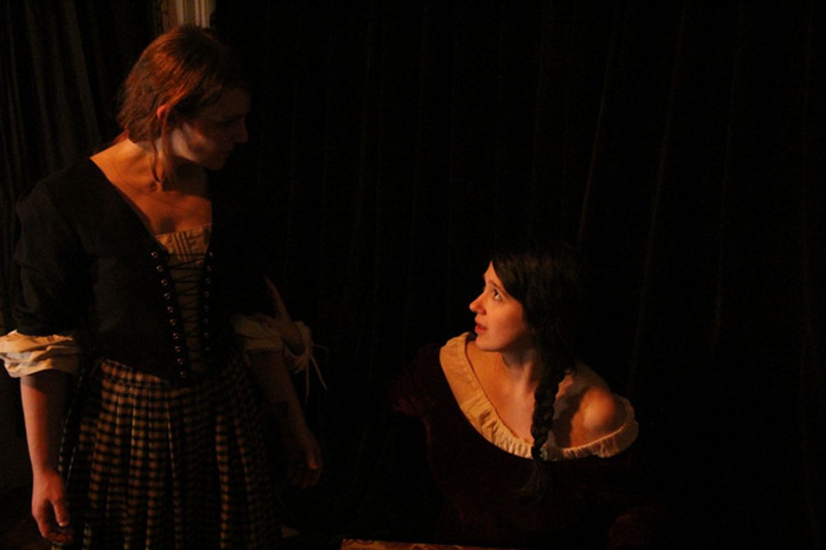 Clara Kundlin as ANNE and Becca Musser as KATE in The Wake of Dorcas Kelly.     Photo by Nicholas Thomas.  at 