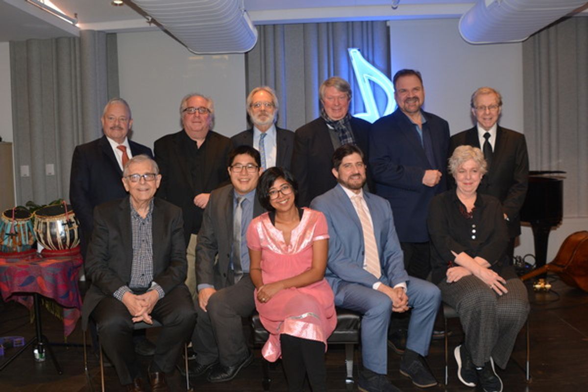 Mike Lew, Rehana Lew Mirza and Daniel Messe with the board of directors that includes-Elliot Brown, Richard Maltby, Jr., Richard Terrano, John Weidman, Andre Bishop, Gerard Alessandrini, Maur Yeston and Sarah Douglas at 