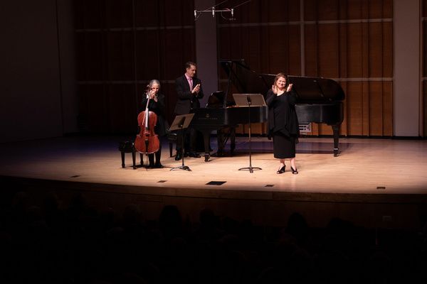 Allison Charney, Susan Salm and Craig Ketter acknowledging composer Marianna Rosett a Photo