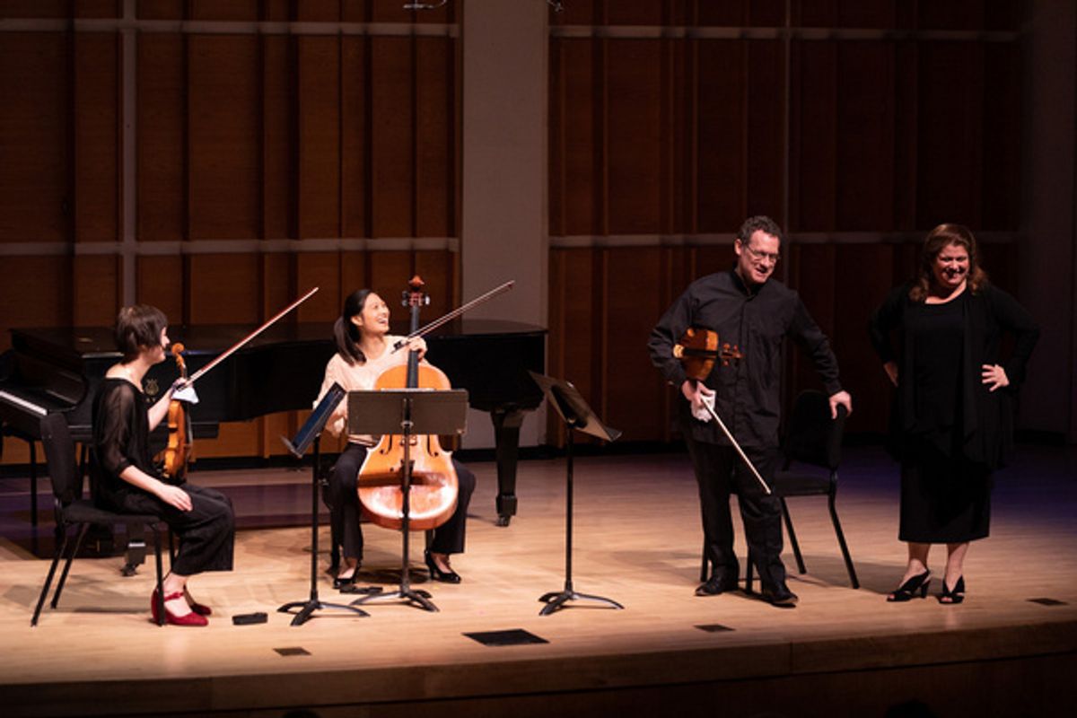 Allison Charney and Daniel Panner discuss the art of playing chamber music with Miranda Cuckson, Sophie Shao and the audience at 