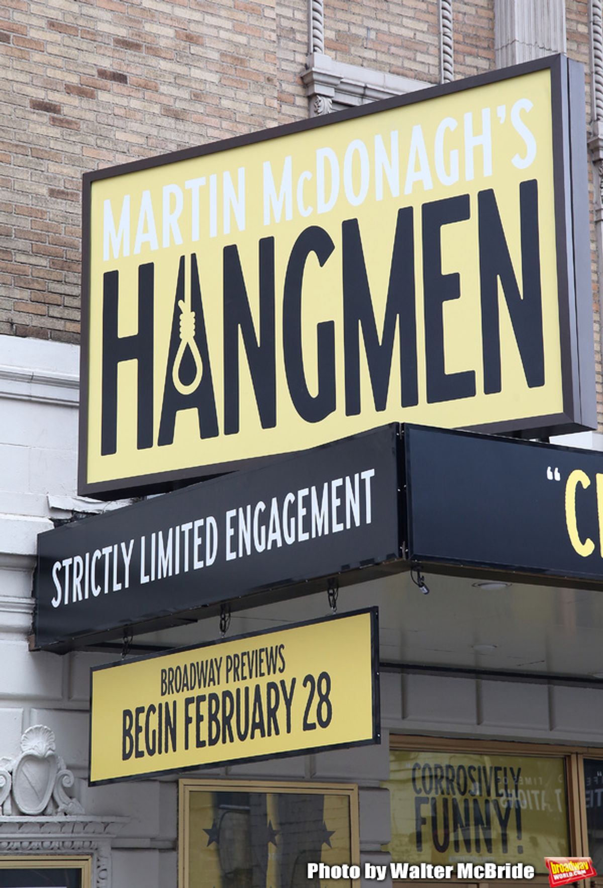 Martin McDonagh's Olivier Award-winning “Hangmen” at the Golden Theatre  at 